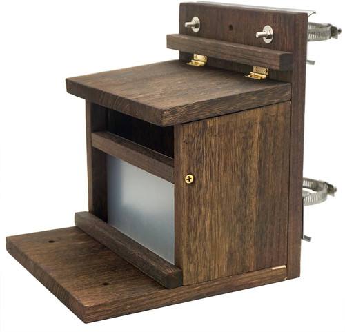 Wooden squirrel feeder with - squirrel,