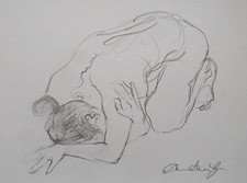 Female nude drawing pencil