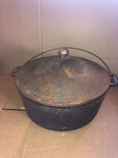 ANTIQUE WAGNER WARE SIDNEY "0" ROUND ROASTER #10 CAST IRON WHISTLE TOP RARE