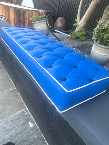 Blue tufted rectangular - blue,
