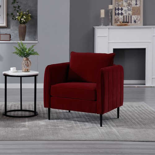 Modern velvet accent armchair - accent,