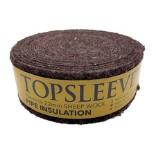 Topsleeve Wrap Universal Wool Plumbing Pipe Insulation Lagging 7.2m 15MM to 22MM