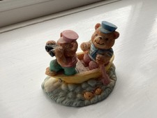 Small Cute Seaside Ornament featuring 2 Bears on a Boat  