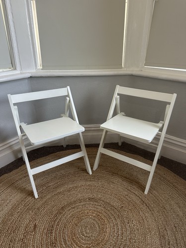 White wooden chairs - 2,