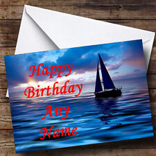 Sailing Boat At Sunset Personalised Birthday Greetings Card