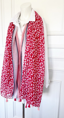 Ladies red pink scarf - ,