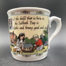 Vintage 1990 Sabbath Day Birthday Mugs Fine Porcelain Mug Royal Worcester