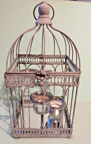 Grey metal bird - grey, tea