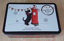 Scottish Terrier Scottie Dog Shortbread Biscuit Tin / Christmas Storage Box