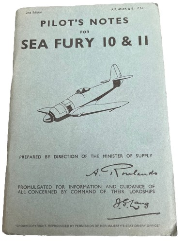 Hawker sea fury - fury, notes