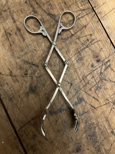 Vtg silver ice tongs - vtg,