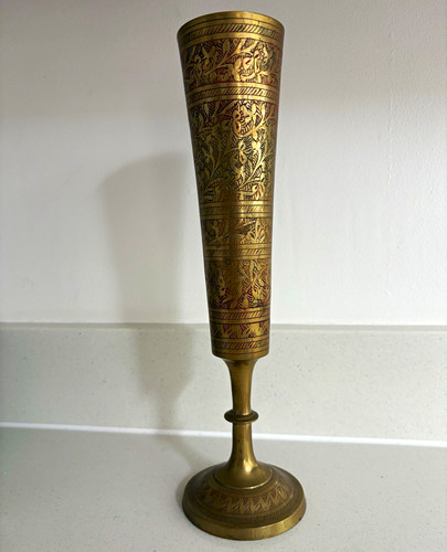 Vintage indian engraved brass - vintage,