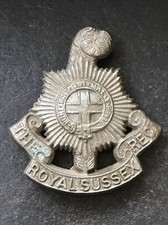 Royal Sussex Regiment Plastic Economy WW2 British Army Cap Badge