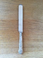 ANTIQUE SOLID SILVER HANDLE QUEENS BUTTER KNIFE LONDON 1834