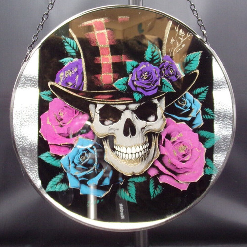 Skull roses etched on - roses, 25cm