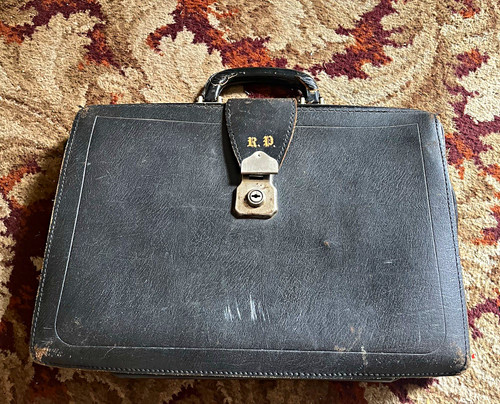 Men black leather - leather, large