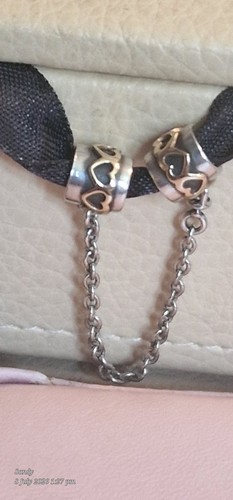 Pandora two tone hearts safety - two,