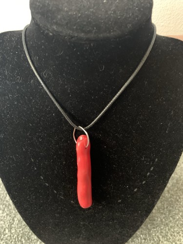 Natural red coral - red, with