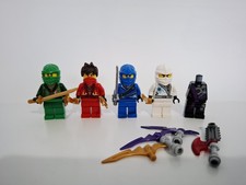 LEGO Ninjago Hooded Rebooted Ninja Lot - With Weapons And Accessories