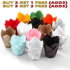 50/100Pcs Tulip Wraps Cupcake Muffin Baking Cases Coffee Wrapper Muffin Cake cup