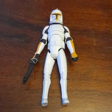 Star Wars Clone Trooper Action Figure with gun Vintage LFL 2008 Hasbro China. 