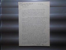 Rachel Ingalls Author Hand Signed Letter to Hunter Davies re Lack of Money