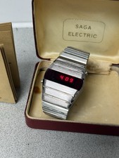 Men's silver metal 1970's LED