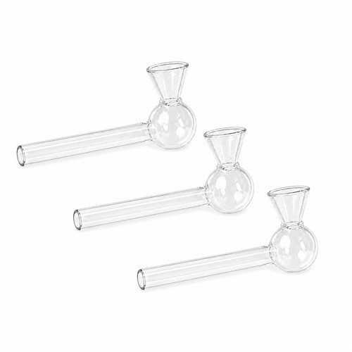 3pcs clear glass pipes - glass,