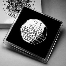 21st Birthday Silver Commemorative in Case. Gift/Present/Party. 21 Years