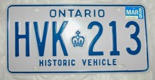 ONTARIO HISTORIC VEHICLE