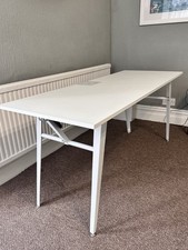 Large Desk Table Folding Metal Trestle Office Kitchen Study 160x60x73cm