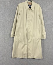 Vintage Burberry Mac Jacket Womens Size 10 Beige Long Nova Check Lined