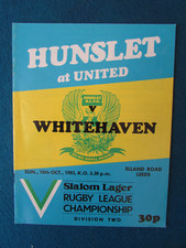 Hunslet v Whitehaven Rugby League Programme 10/10/82