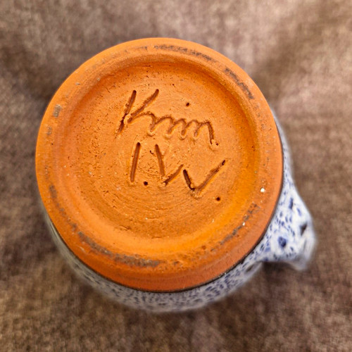 Kim reilly blue overglazed jug - kim,