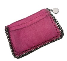 Stella McCartney Falabella Mini Card Case Wallet Fuchsia Pink Vegan Leather Gift
