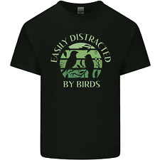 Distracted By Birds Funny Birdwatching Birding Mens Cotton T-Shirt Tee Top