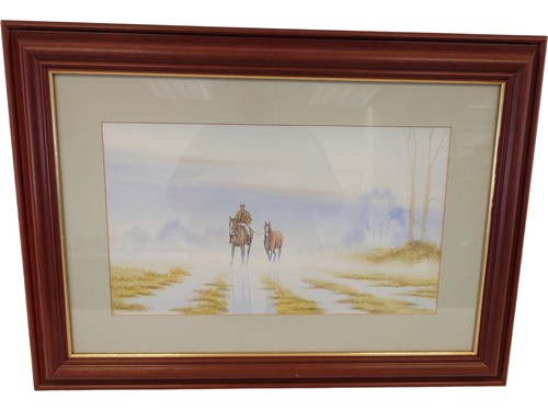 Framed watercolour painting - watercolour,