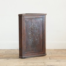 Antique Georgian Period Oak hanging Corner Cupboard 1533