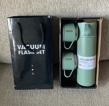 500ml Flask Stainless Steel Water Travel Mug Set Vaccum Flask Gift Box 3 Cups