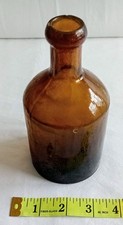 old  Brown glass bottle thick 15cm height