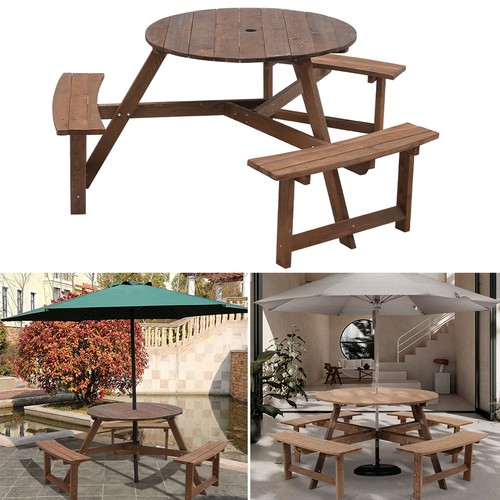 Round picnic table outdoor - round,