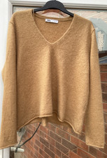 ZARA BROWN CASHMERE & GOAT HAIR MIX OVERSIZED STYLE JUMPER SIZE L