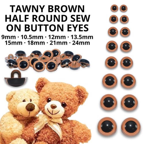 Tawny brown half round - brown, button