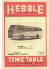 Hebble Motor Services (Halifax) Bus Timetable Book, 1st September 1952.(COPY)