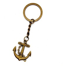 Bronze Ships Anchor Keyring Keychain Bag Charm Gift Idea For Him Her Boat 30mm