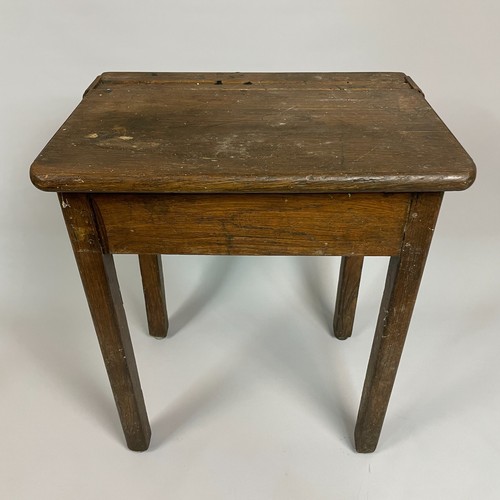 Vintage wooden school desk - wooden,