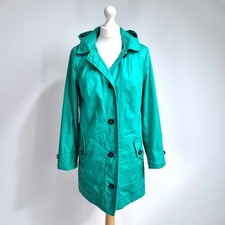 Per Una Stormwear Coat Rain Jacket M&S Jade Green Lined Waterproof Hooded 10