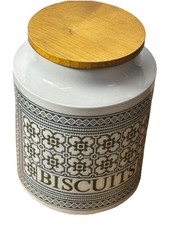 Vintage Large HORNSEA POTTERY TAPESTRY STORAGE JAR CANISTER Plain Biscuits Flour