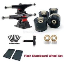 Colorful Flash Skateboard Wheel Kit Truck Wheels Bearing Screw Pad T Tools Parts