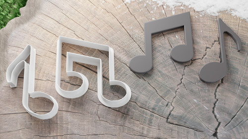 Music quaver note - music, fondant